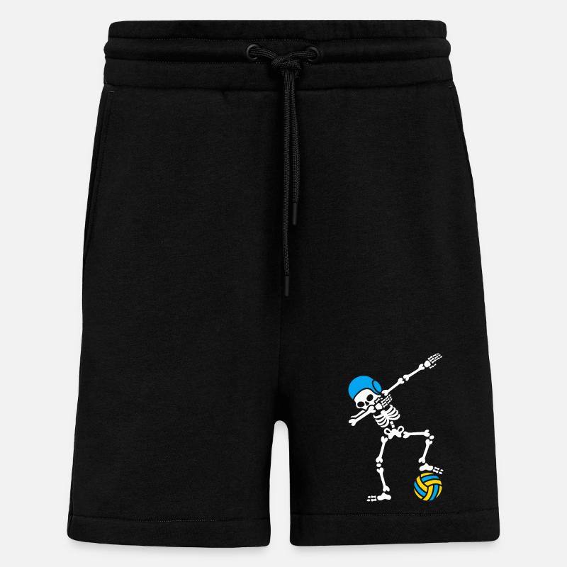 Skeleton Spike Volleyball Halloween - Short bio décontracté fabriqué en UE - SOLID BLACK