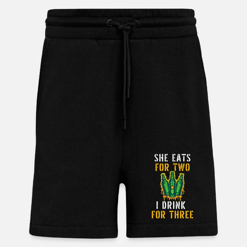 Funny Expecting Dad Beer - Shorts - made by SPREAD - SOLID BLACK