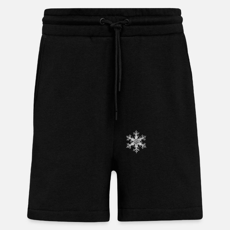 snowflake 7 white - Shorts - made by SPREAD - SOLID BLACK