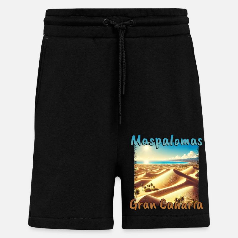 Maspalomas Dunes Beach Sunset Grunge - Shorts - made by SPREAD - SOLID BLACK