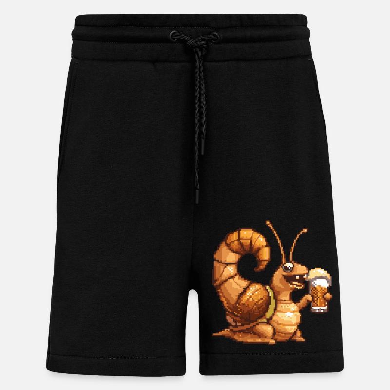 Snail Pixel Beer - Shorts - made by SPREAD - SOLID BLACK
