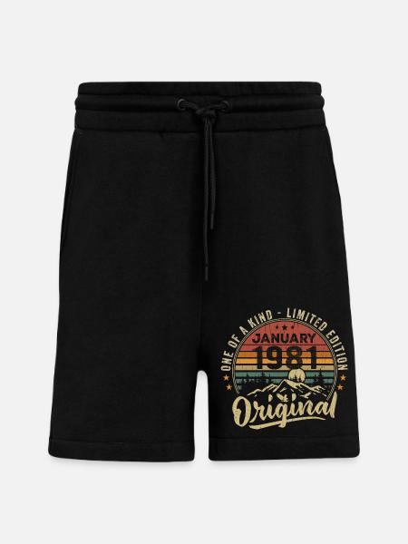 January 1981 | Birthdays born in January 1981 - Shorts - made by SPREAD - SOLID BLACK