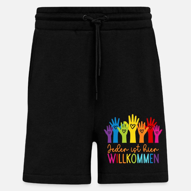 Jeder ist hier willkommen - Shorts - made by SPREAD - SOLID BLACK