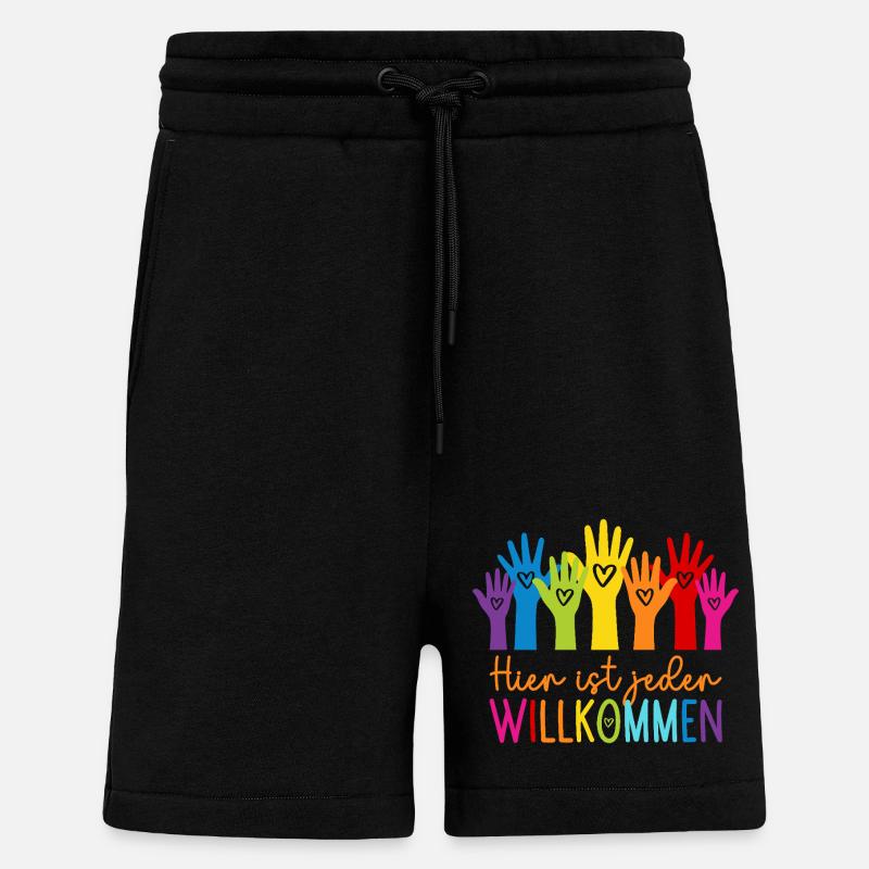 Hier ist jeder willkommen - Shorts - made by SPREAD - SOLID BLACK
