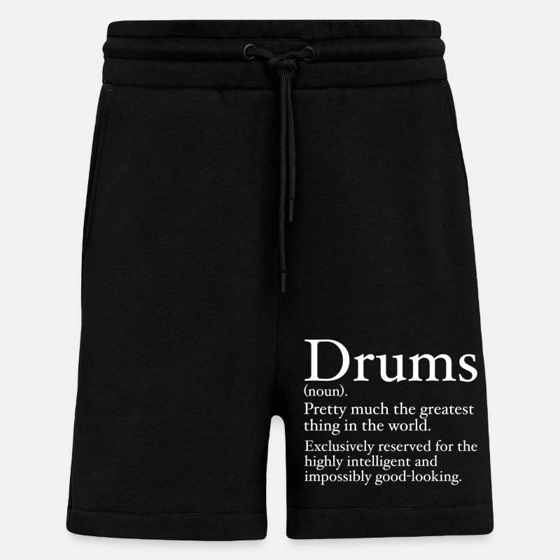 Drôle Drummer Définition - Short bio décontracté fabriqué en UE - SOLID BLACK