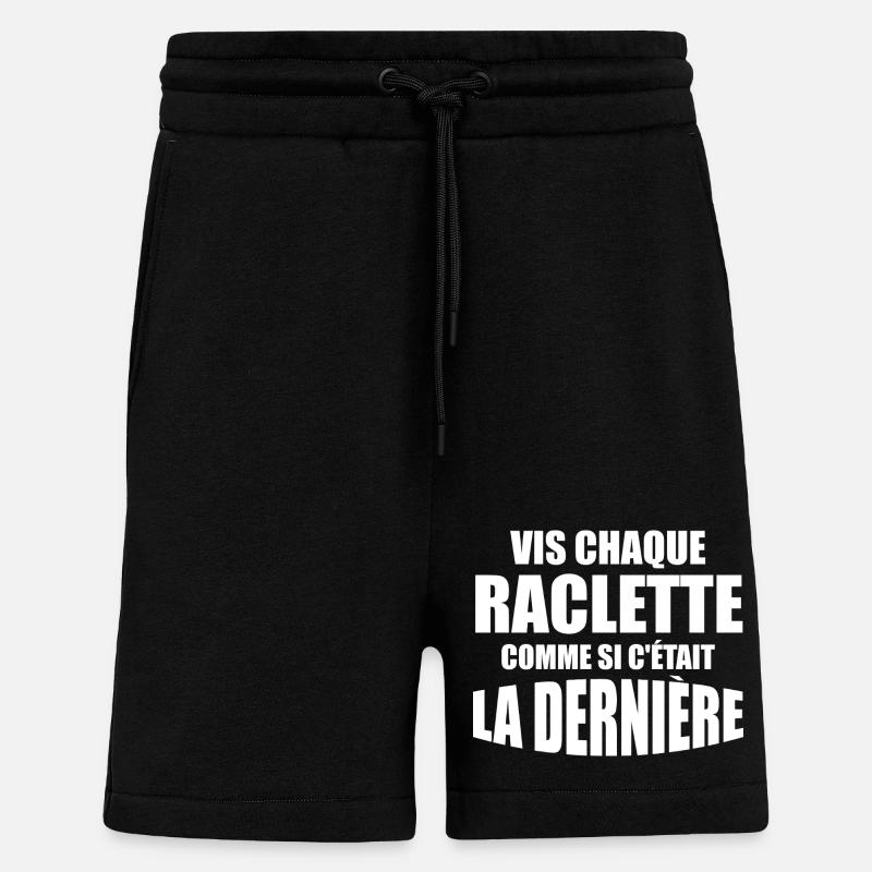 Raclette, cheese, melted cheese - Shorts - made by SPREAD - SOLID BLACK