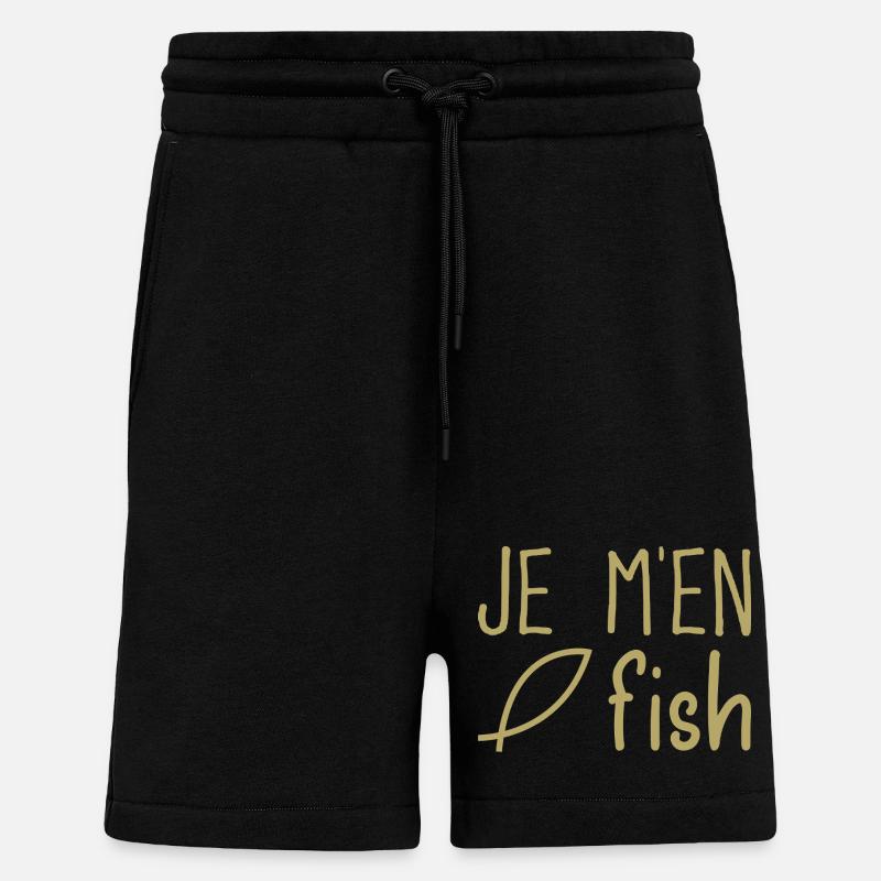 Je m'en fish - Short bio décontracté fabriqué en UE - SOLID BLACK