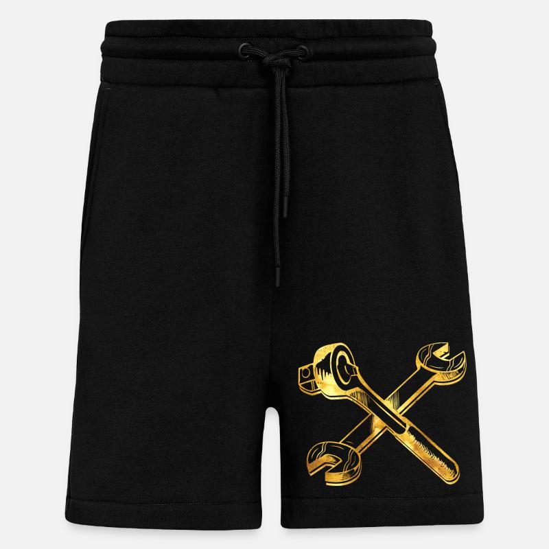 Tool wrench hobby mechanic car - Shorts - made by SPREAD - SOLID BLACK