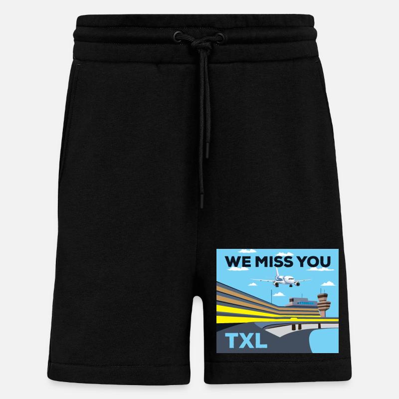 TXL, we miss you, retro - Short bio décontracté fabriqué en UE - SOLID BLACK
