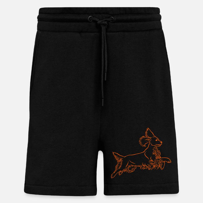 Springer Spaniel in orange - Shorts - made by SPREAD - SOLID BLACK