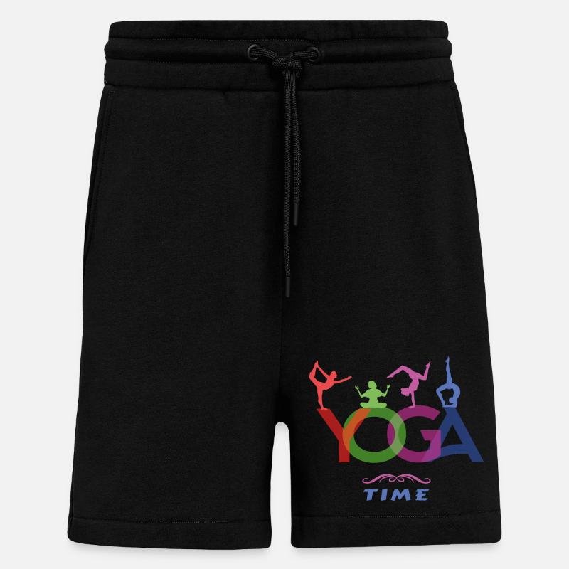 YOGA Time - Le temps du yoga - Short bio décontracté fabriqué en UE - SOLID BLACK