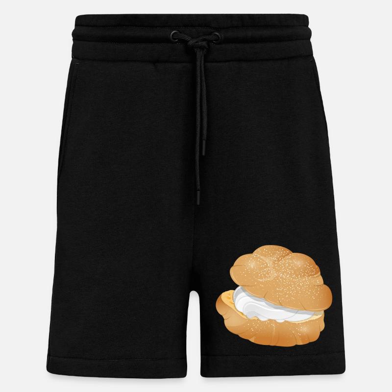 Illustration d’une crème fourrée feuilletée - Short bio décontracté fabriqué en UE - SOLID BLACK