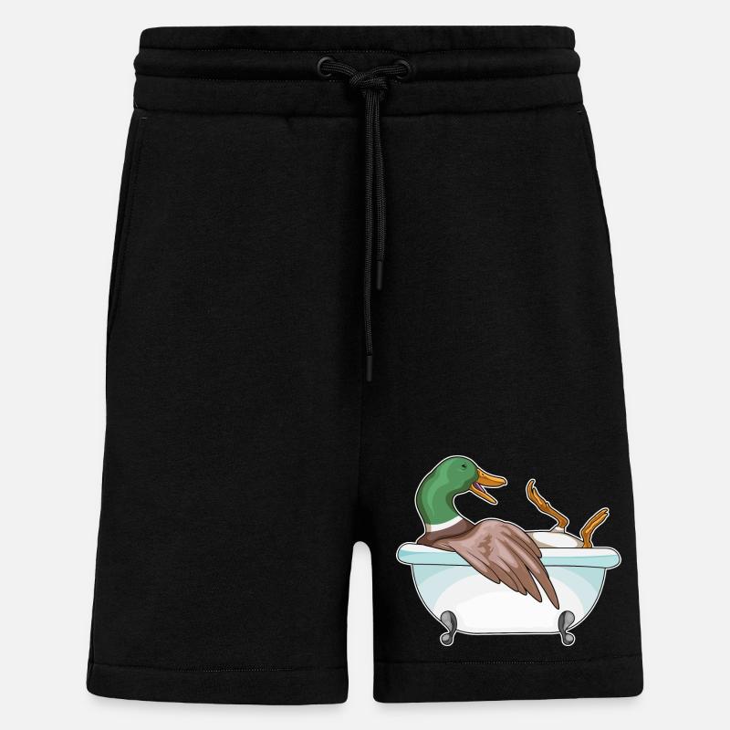Duck Bathing Bathtub - Shorts - made by SPREAD - SOLID BLACK