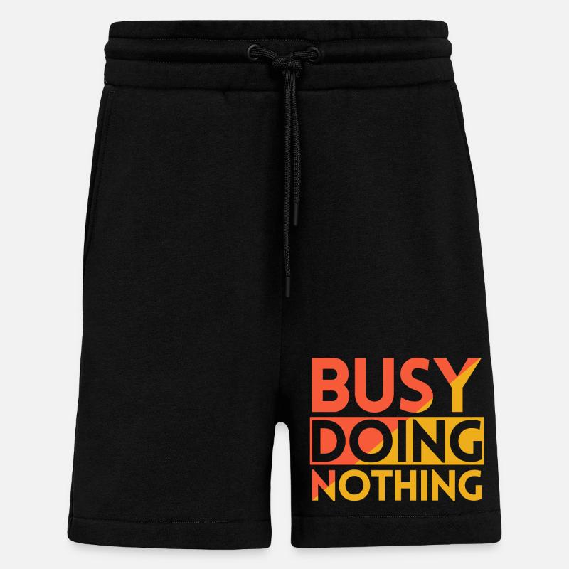 BUSY DOING NOTHING - Shorts - made by SPREAD - SOLID BLACK
