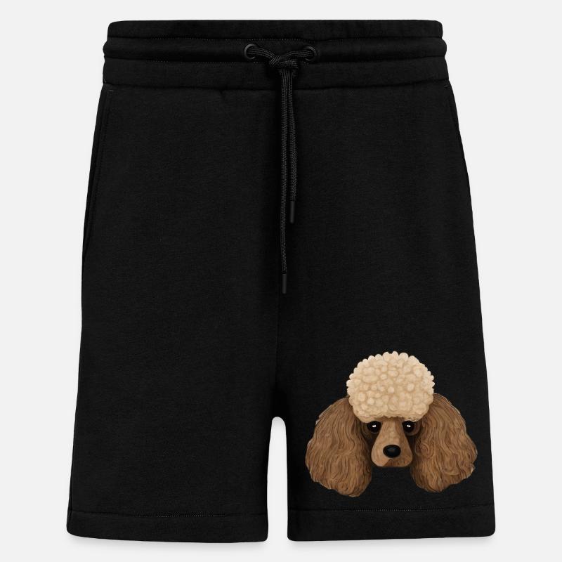 Tête de caniche - Short bio décontracté fabriqué en UE - SOLID BLACK