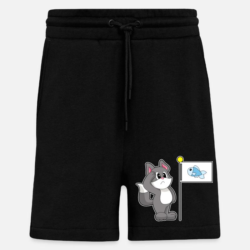 Drapeau de chat - Short bio décontracté fabriqué en UE - SOLID BLACK