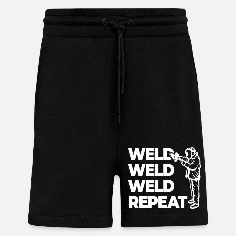 Weld Weld Weld Repeat - Shorts - made by SPREAD - SOLID BLACK