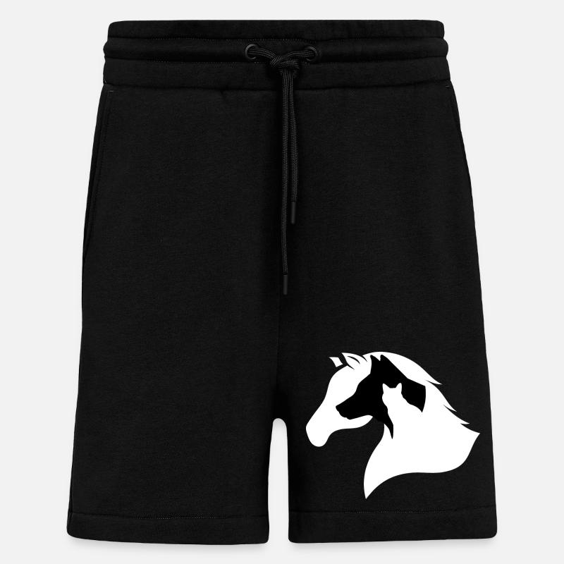 Pferd, Hund, Katze-Silhouette - Shorts - made by SPREAD - SOLID BLACK
