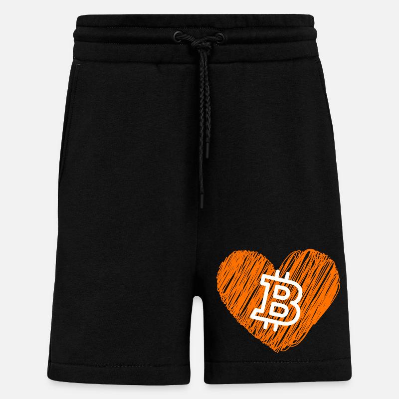 Bitcoin Crypto Cryptocurrency Splash - Short bio décontracté fabriqué en UE - SOLID BLACK