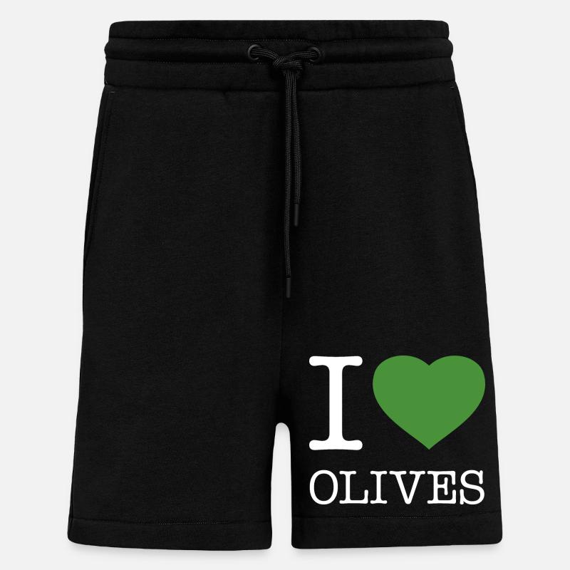 J’AIME LES OLIVES Oliven - Short bio décontracté fabriqué en UE - SOLID BLACK
