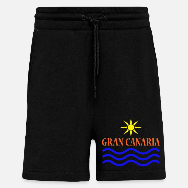 GRAN CANARIA Soleil Eau - Short bio décontracté fabriqué en UE - SOLID BLACK