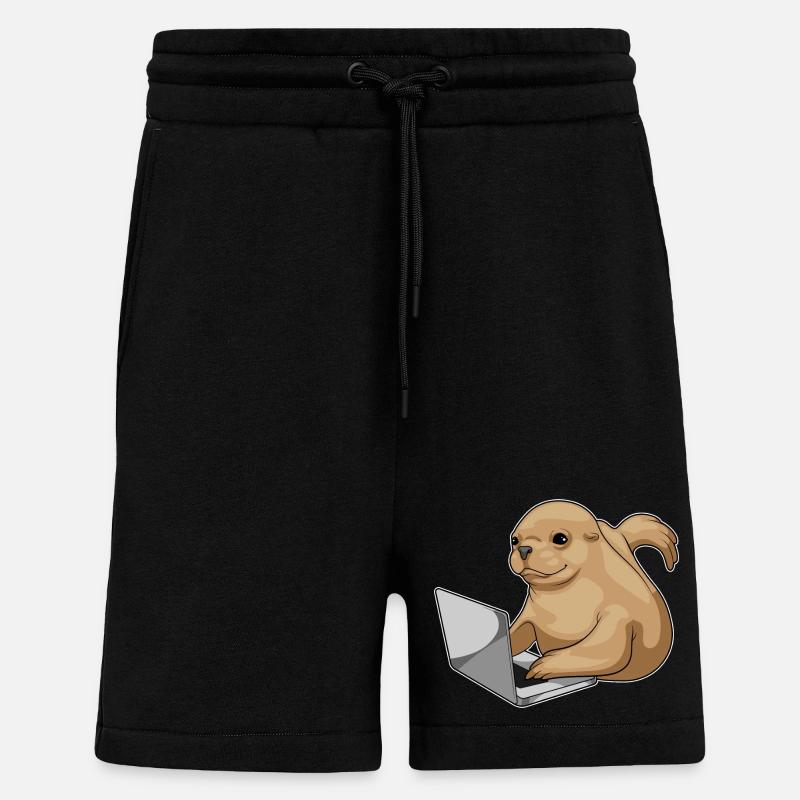 Seehund Laptop - Shorts - made by SPREAD - SOLID BLACK
