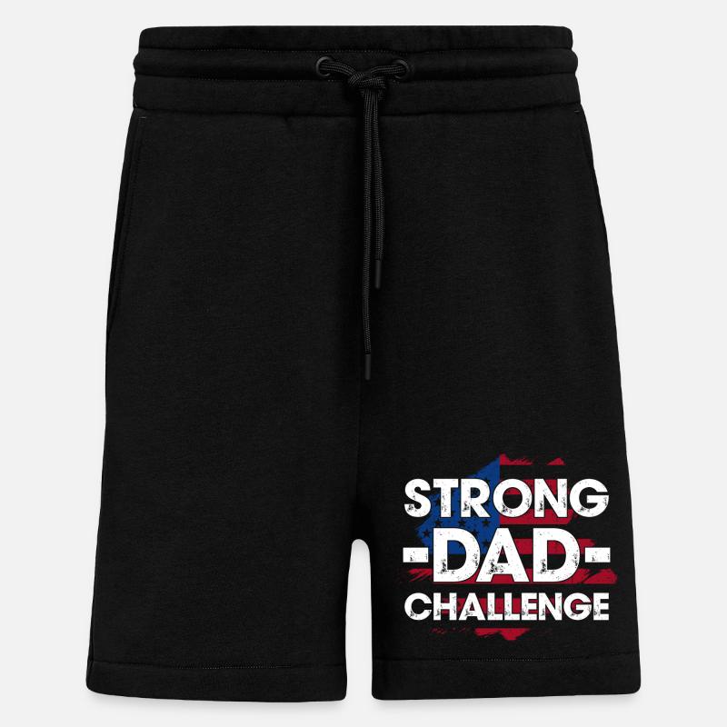 T-shirt Strong Dad Challenge - Short bio décontracté fabriqué en UE - SOLID BLACK