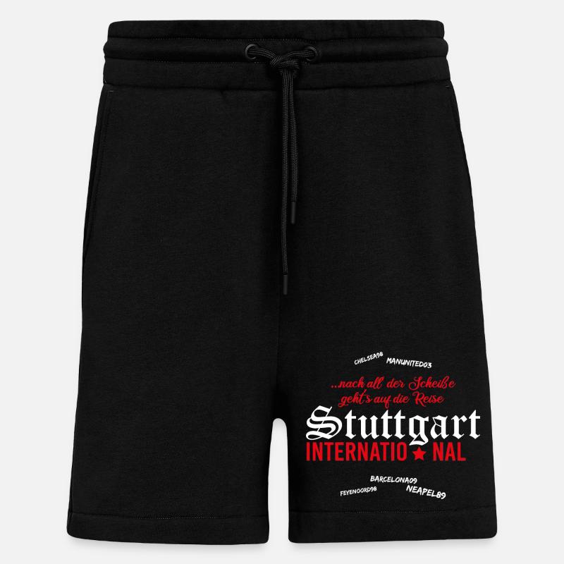 Fußball Stuttgart International - Shorts - made by SPREAD - SOLID BLACK