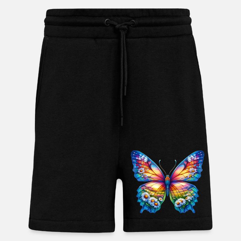 Schmetterlingsblumen Gänseblümchen Gänseblümchen - Shorts - made by SPREAD - SOLID BLACK