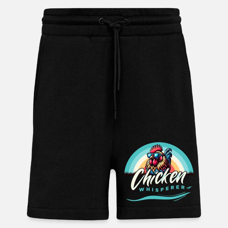 Chicken Whisperer Chicken Fan Stylized - Shorts - made by SPREAD - SOLID BLACK