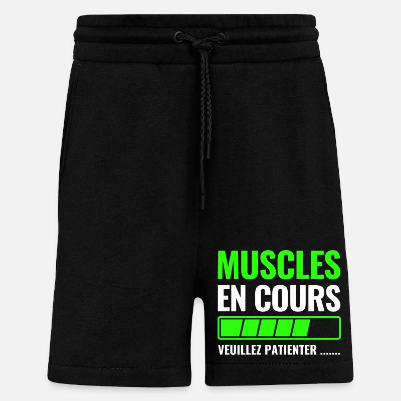 Muscles in progress please wait - Shorts - made by SPREAD - SOLID BLACK