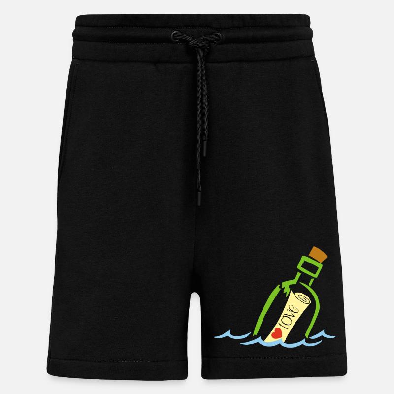 Une bouteille à la mer - Short bio décontracté fabriqué en UE - SOLID BLACK