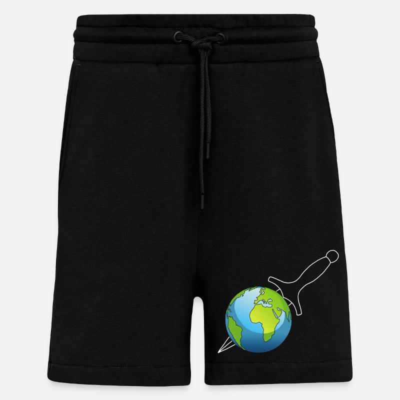 Meurtre de la planète Terre - Short bio décontracté fabriqué en UE - SOLID BLACK