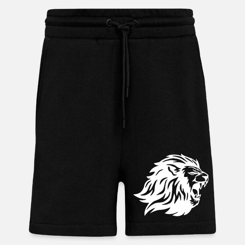 Le roi des animaux (blanc) - Short bio décontracté fabriqué en UE - SOLID BLACK