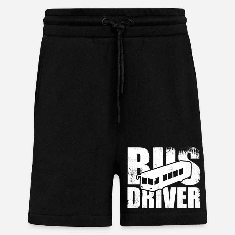 Chauffeur de bus - Short bio décontracté fabriqué en UE - SOLID BLACK