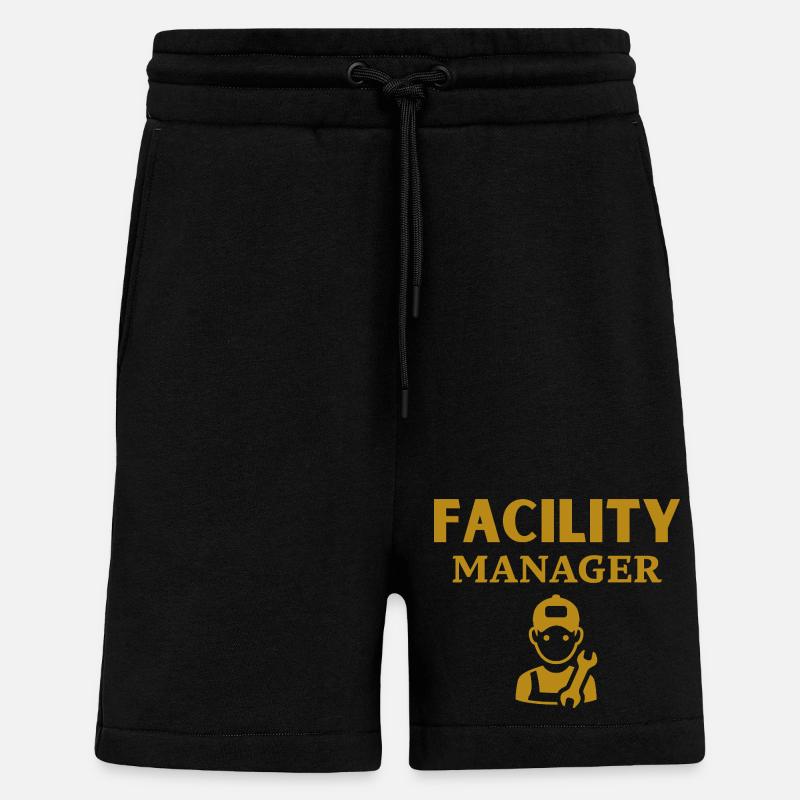 Gestionnaire d’installations - Short bio décontracté fabriqué en UE - SOLID BLACK