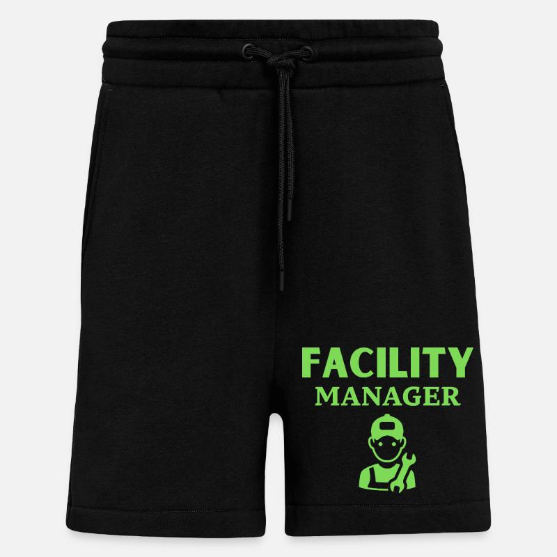 Gestionnaire d’installations - Short bio décontracté fabriqué en UE - SOLID BLACK