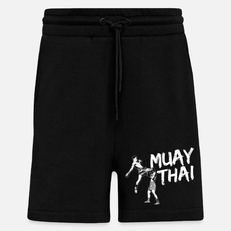 Muay Thai Flying Knee - Shorts - made by SPREAD - SOLID BLACK