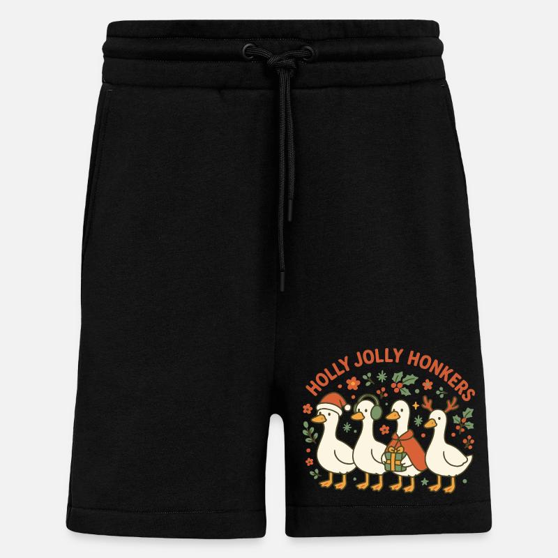 Weihnachtsgans Holly Jolly Honkers Fun Design - Shorts - made by SPREAD - SOLID BLACK