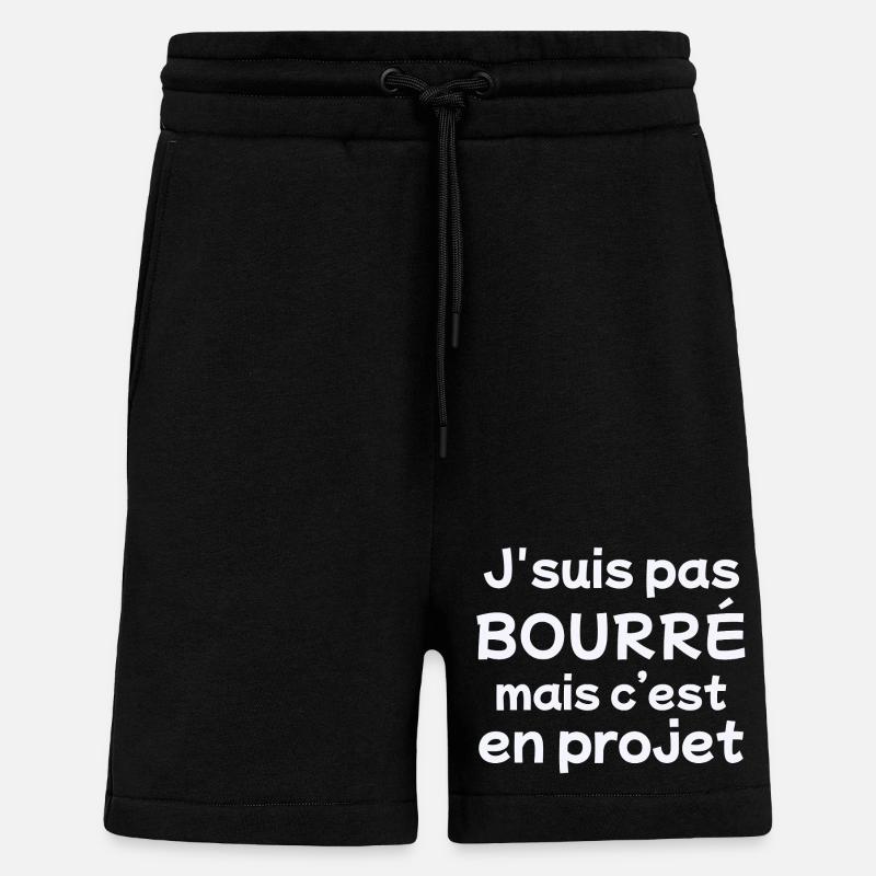 drunk, drunk, alcohol, drinker - Shorts - made by SPREAD - SOLID BLACK