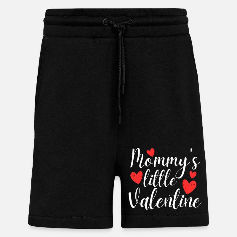 Mommy's Little Valentine - Short bio décontracté fabriqué en UE - SOLID BLACK