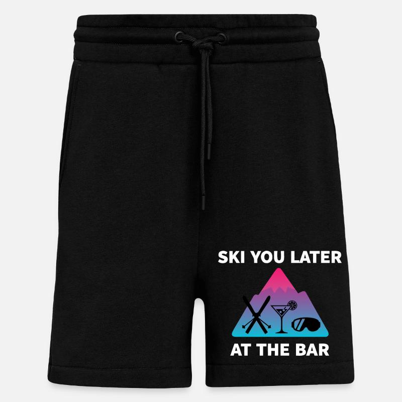 Skiez-vous plus tard au bar - Short bio décontracté fabriqué en UE - SOLID BLACK