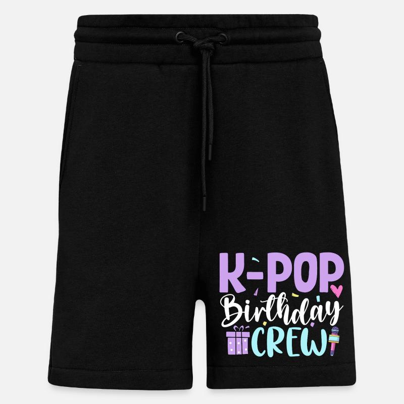 K Pop Birthday Crew - Shorts - made by SPREAD - SOLID BLACK