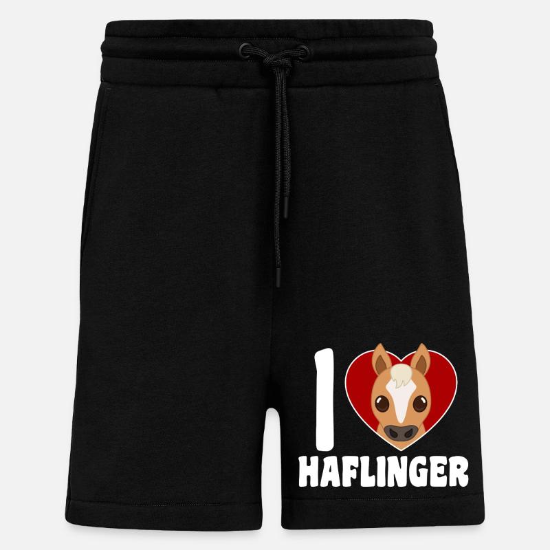 Ich liebe Haflinger - Herz - Shorts - made by SPREAD - SOLID BLACK