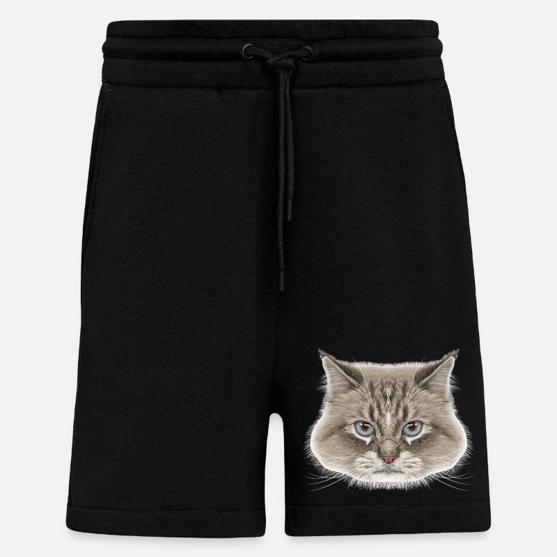 Siberian Cat - Short bio décontracté fabriqué en UE - SOLID BLACK