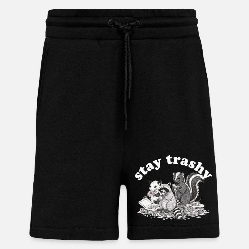 Reste Raton laveur Opossum Skunk - Short bio décontracté fabriqué en UE - SOLID BLACK