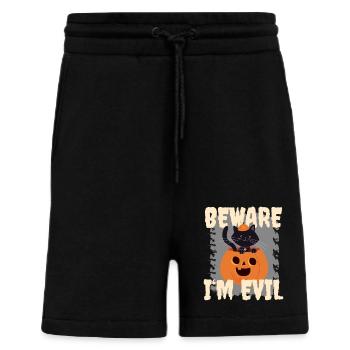 Chat d’Halloween mignon drôle de dicton - Short bio décontracté fabriqué en UE - SOLID BLACK - Devant
