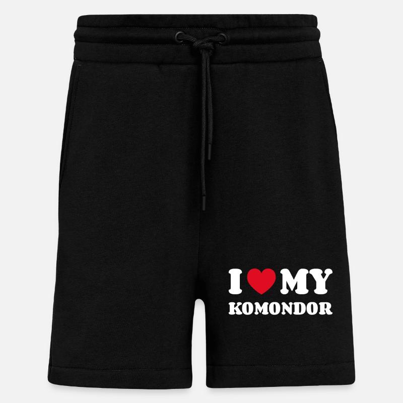 J’aime mon Komondor - Short bio décontracté fabriqué en UE - SOLID BLACK
