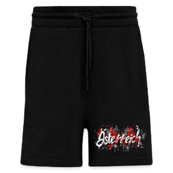 Österreich / Schriftzug mit Farbklecksen - Shorts - made by SPREAD - SOLID BLACK - Vorne