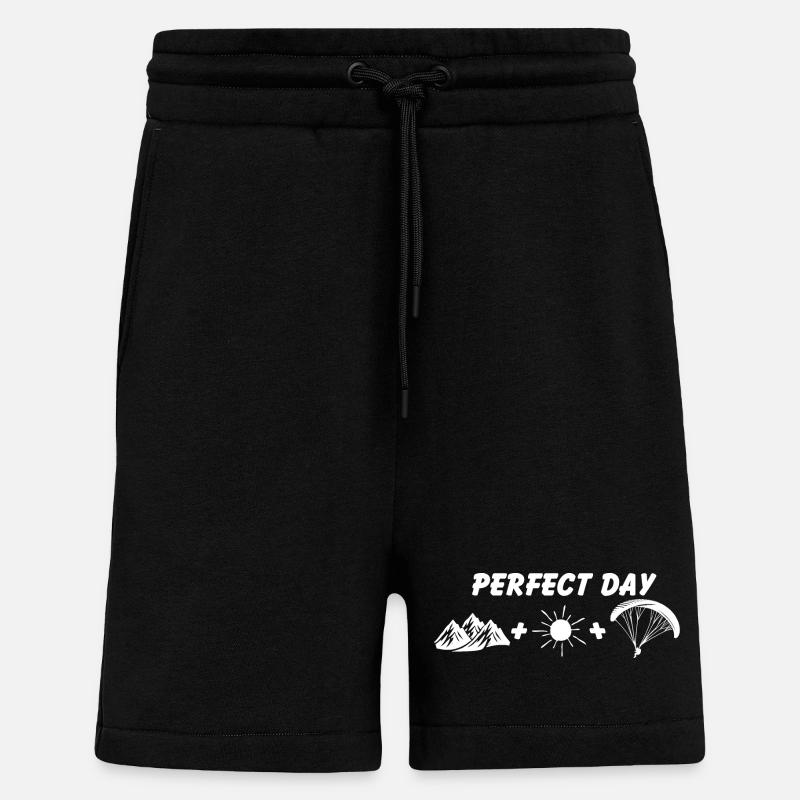 Journée parfaite - Parapente - Short bio décontracté fabriqué en UE - SOLID BLACK